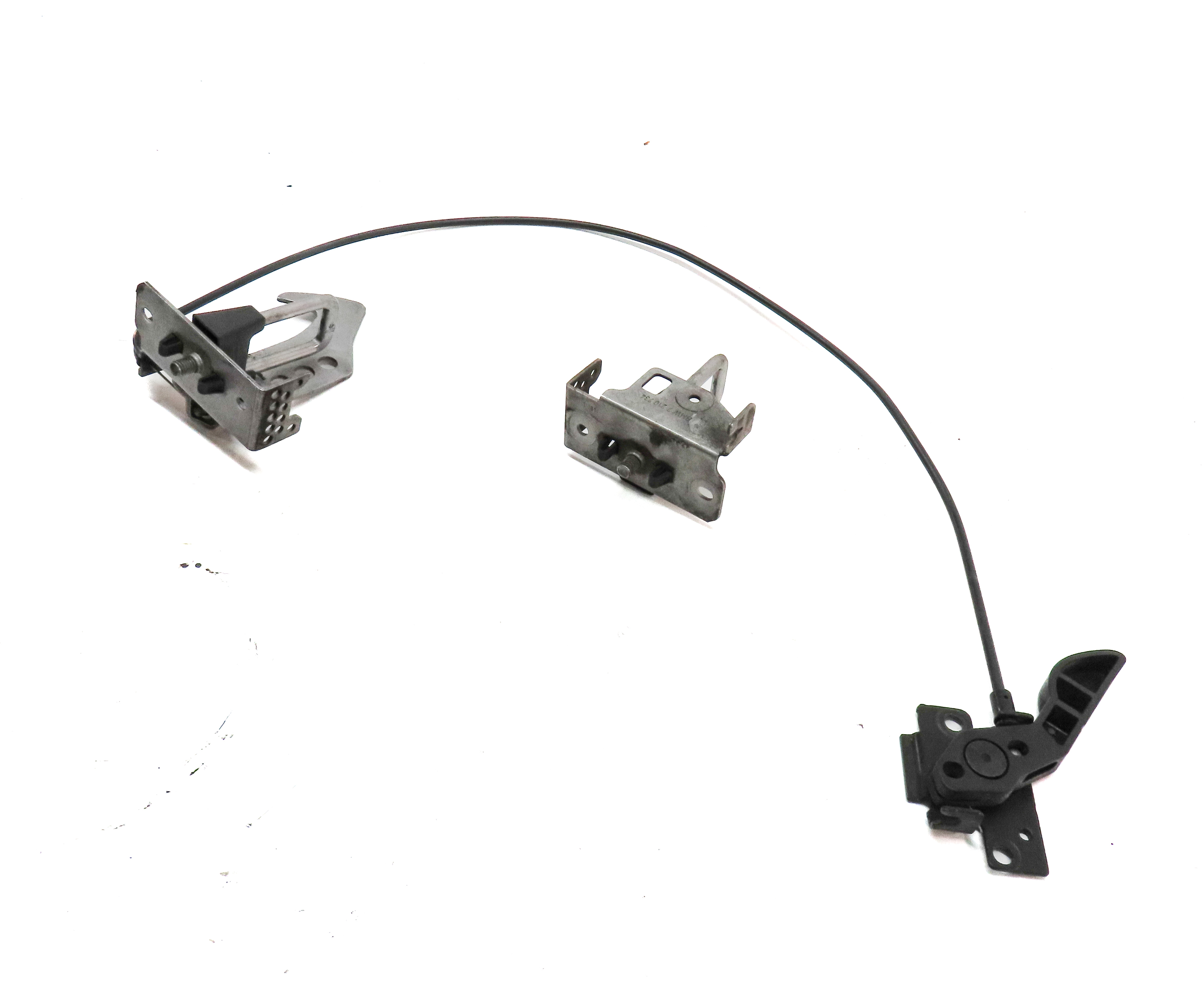 2015 BMW X4 (F26) FRONT LEFT & RIGHT UPPER HOOD LOCK SAFETY LATCH SET w/ CABLE — exact item pictured